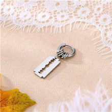 Load image into Gallery viewer, 1Pcs European Cross Blade Triangle Small Hoop Earring Personality Ancient Silver Color Earrings For Women Men Jewelry E150 - Ear Jewelry
