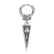 Load image into Gallery viewer, 1Pcs European Cross Blade Triangle Small Hoop Earring Personality Ancient Silver Color Earrings For Women Men Jewelry E150 - Ear Jewelry
