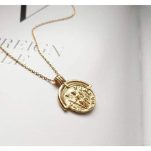 Load image into Gallery viewer, 2019 Retro Gold Sliver Roman Coin Pendant Necklaces Vintage Single Layered Choker Minimalist Disc Chokers Necklaces Jewelry - Pendant
