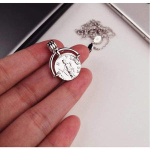 2019 Retro Gold Sliver Roman Coin Pendant Necklaces Vintage Single Layered Choker Minimalist Disc Chokers Necklaces Jewelry - Pendant