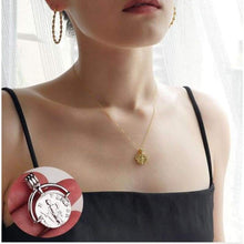 Load image into Gallery viewer, 2019 Retro Gold Sliver Roman Coin Pendant Necklaces Vintage Single Layered Choker Minimalist Disc Chokers Necklaces Jewelry - Pendant

