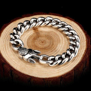925 Silver Bracelet Punk Charm Sterling Silver Spring Clasp Link Chain Bracelet Men Jewelry For 2017