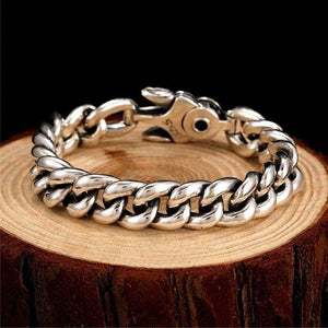 925 Silver Bracelet Punk Charm Sterling Silver Spring Clasp Link Chain Bracelet Men Jewelry For 2017