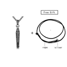 Load image into Gallery viewer, 925 Silver Cross Open Coffin Skull Pendant White Cubic Zirconia Skeleton Pendants Biker Necklace Sterling Gothic Jewelry
