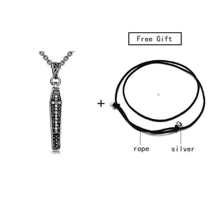 925 Silver Cross Open Coffin Skull Pendant White Cubic Zirconia Skeleton Pendants Biker Necklace Sterling Gothic Jewelry