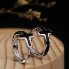 Load image into Gallery viewer, 925 Silver Ear Clip Female Fashion Earrings Small Black Mens Women White Punk Rock Ear Ring Cross Male Earrings
