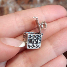 Load image into Gallery viewer, 925 Sterling Silver Aroma Box Locket Necklace Little Filigree Essential Oil Diffuser Pendant&quot;Love Live Laugh&quot; Aromatherapy Jewelry For Women Girls Unique Handmade Gifts for Loved Ones

