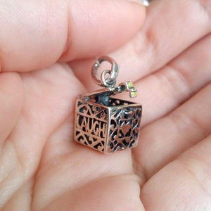 925 Sterling Silver Aroma Box Locket Necklace Little Filigree Essential Oil Diffuser Pendant"Love Live Laugh" Aromatherapy Jewelry For Women Girls Unique Handmade Gifts for Loved Ones