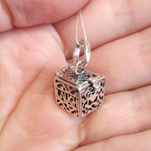 Load image into Gallery viewer, 925 Sterling Silver Aroma Box Locket Necklace Little Filigree Essential Oil Diffuser Pendant&quot;Love Live Laugh&quot; Aromatherapy Jewelry For Women Girls Unique Handmade Gifts for Loved Ones
