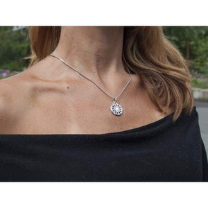 925 Sterling Silver Black Sun Wheel Necklace Sonnenrad Pendant Occult Symbol Kolovrat Warrior Amulet Talisman Pagan Norse Viking Jewelry for Men Women/Handmade