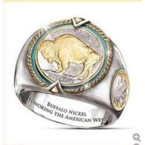 925 Sterling Silver Buffalo Nickel Coin Ring