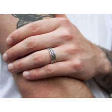 Load image into Gallery viewer, 925 Sterling Silver Celtic Band Ring Braided Celtics Eternity Knot Wedding Promise Rings for Men Women Knotted Wave Thumb Bands Rings Viking Norse Jewelry Gifts/Handmade
