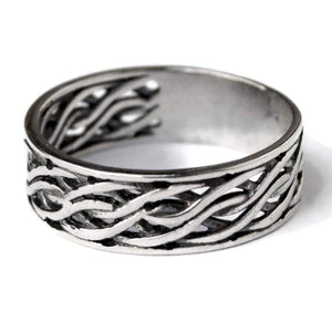 925 Sterling Silver Celtic Band Ring Braided Celtics Eternity Knot Wedding Promise Rings for Men Women Knotted Wave Thumb Bands Rings Viking Norse Jewelry Gifts/Handmade