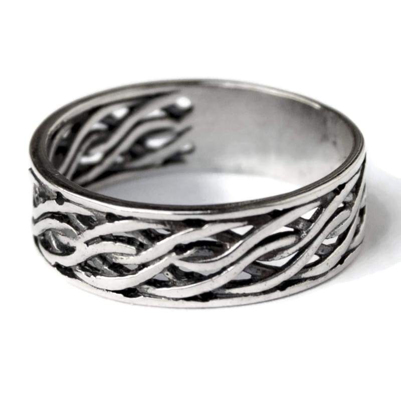 925 Sterling Silver Celtic Band Ring Braided Celtics Eternity Knot Wedding Promise Rings for Men Women Knotted Wave Thumb Bands Rings Viking Norse Jewelry Gifts/Handmade