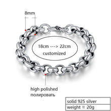 Load image into Gallery viewer, 925 Sterling Silver Created Male Interlocking Bracelet Bangles Domineering Thai Vintage Biker Men Fashion Charms Jewelry
