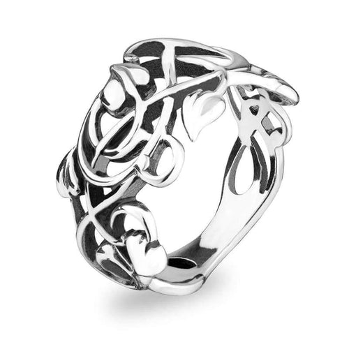 925 Sterling Silver Dainty Ivy Wild Band Ring Filigree Vintage Style Rings Swirl Floral Wedding Pomise Rings Unique Fairy Elvish Elf Jewelry for Women Girls Bride Handmade Nature Inspired