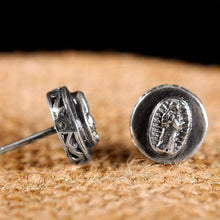 Load image into Gallery viewer, 925 Sterling Silver Earring Virgin Mary Stamp Studs Set Handmade Rock Retro Jewelry + Men Brinco
