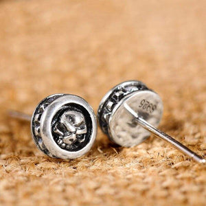 925 Sterling Silver Earrings Studs Set for Men + Women Small Earrings Rock Gothic Retro Jewelry Brinco
