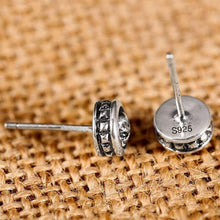 Load image into Gallery viewer, 925 Sterling Silver Earrings Studs Set for Men + Women Small Earrings Rock Gothic Retro Jewelry Brinco
