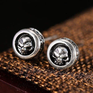 925 Sterling Silver Earrings Studs Set for Men + Women Small Earrings Rock Gothic Retro Jewelry Brinco