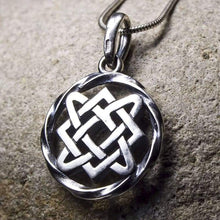 Load image into Gallery viewer, 925 Sterling Silver Irish Infinity Knot Pendant Circle of Life Necklace Slavic Symbols Lada Star Wiccan Pagan Celtic Jewelry for Women Protective Amulet for Family Peace, Love and Understanding
