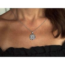 Load image into Gallery viewer, 925 Sterling Silver Irish Infinity Knot Pendant Circle of Life Necklace Slavic Symbols Lada Star Wiccan Pagan Celtic Jewelry for Women Protective Amulet for Family Peace, Love and Understanding

