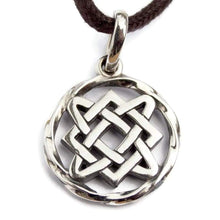 Load image into Gallery viewer, 925 Sterling Silver Irish Infinity Knot Pendant Circle of Life Necklace Slavic Symbols Lada Star Wiccan Pagan Celtic Jewelry for Women Protective Amulet for Family Peace, Love and Understanding
