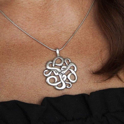 925 Sterling Silver Irish Trinity Celtic Knot Snake Pendant Necklace Endless Serpent Knot of Snakes Esoteric Symbol Alchemy Gothic Vintage Witchcraft Jewelry for Women Men Handmade