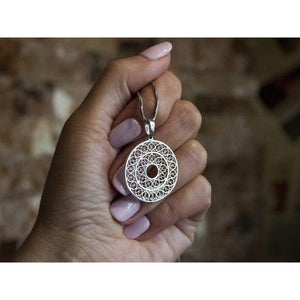 925 Sterling Silver Mandala Chakra Necklace Filigree Lotus Pendant Esoteric Amulet/Sacred Geometry Yoga Namaste Meditation Jewelry for Women/Tibetan Spiritual Medallion Bohemian Charm/Handmade