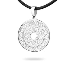 Load image into Gallery viewer, 925 Sterling Silver Mandala Chakra Necklace Filigree Lotus Pendant Esoteric Amulet/Sacred Geometry Yoga Namaste Meditation Jewelry for Women/Tibetan Spiritual Medallion Bohemian Charm/Handmade
