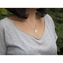 Load image into Gallery viewer, 925 Sterling Silver Marijuana Pot Leaf Necklace Weed Cannabis Plant Herb Ganja Pendant Choker Charm Rasta Hippie Hip Hop Jewelry Cute Gifts for Men Women/Handmade + Free Cord
