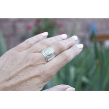 Load image into Gallery viewer, 925 Sterling Silver Mayan Sun Cigar Band Ring Size 10.5 Inca Aztec Calendar Ring Stylish Boho Hippie Jewelry Mexican Native American Tribal Style Gift for Women Handmade Unique Design
