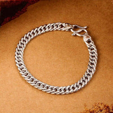 Load image into Gallery viewer, 925 Sterling Silver Mens Bracelet 7mm Wide High Polish Rock Trendy Hiphopboy Wrist Band Hand Chain Jewelry Gift
