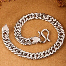 Load image into Gallery viewer, 925 Sterling Silver Mens Bracelet 7mm Wide High Polish Rock Trendy Hiphopboy Wrist Band Hand Chain Jewelry Gift
