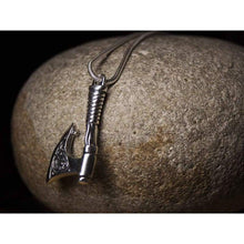 Load image into Gallery viewer, 925 Sterling Silver Men&#39;s Nordic Axe Necklace for Men Norse Pendant with Celtic Knot Handmade Wiccan Viking Jewelry Perfect Father&#39;s Day Gift/Additional Option -Sterling Silver Chains
