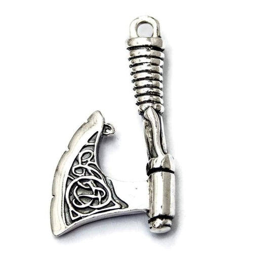 925 Sterling Silver Men's Nordic Axe Necklace for Men Norse Pendant with Celtic Knot Handmade Wiccan Viking Jewelry Perfect Father's Day Gift/Additional Option -Sterling Silver Chains