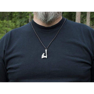 925 Sterling Silver Men's Nordic Axe Necklace for Men Norse Pendant with Celtic Knot Handmade Wiccan Viking Jewelry Perfect Father's Day Gift/Additional Option -Sterling Silver Chains