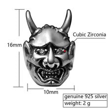Load image into Gallery viewer, 925 Sterling Silver Skull Stud Mens Earrings White (Cubic Zircon) Stone Eye World of Warcraft Biker Rock Gothic Jewelry
