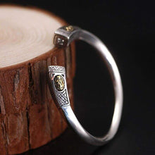 Load image into Gallery viewer, 925 Sterling Silver Thick 9mm Virgin Mary White Zircon Open Cuff Bangle Unisex Vintage Christian Jewelry Bracelet (Open the bracelet)
