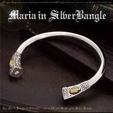Load image into Gallery viewer, 925 Sterling Silver Thick 9mm Virgin Mary White Zircon Open Cuff Bangle Unisex Vintage Christian Jewelry Bracelet (Open the bracelet)
