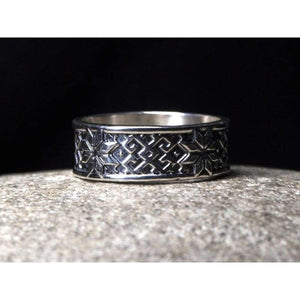 925 Sterling Silver Viking Ring Alatyr Unique Norse Wedding Band Rings for Men Women Celtic Pagan Jewelry Ancient Good Energy Amulet Wiccan Slavic Solar Symbol/Handmade
