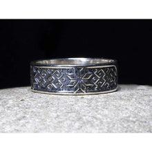 Load image into Gallery viewer, 925 Sterling Silver Viking Ring Alatyr Unique Norse Wedding Band Rings for Men Women Celtic Pagan Jewelry Ancient Good Energy Amulet Wiccan Slavic Solar Symbol/Handmade
