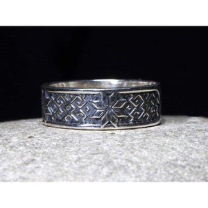 925 Sterling Silver Viking Ring Alatyr Unique Norse Wedding Band Rings for Men Women Celtic Pagan Jewelry Ancient Good Energy Amulet Wiccan Slavic Solar Symbol/Handmade