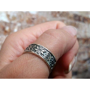 925 Sterling Silver Viking Ring Alatyr Unique Norse Wedding Band Rings for Men Women Celtic Pagan Jewelry Ancient Good Energy Amulet Wiccan Slavic Solar Symbol/Handmade