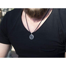 Load image into Gallery viewer, 925 Sterling Silver Viking Sword in Yngling Star Pendant Necklace for Men Ancient Mens Energy Protection Amulet Talisman Slavic Symbol Norse Nordic Jewelry/Handmade

