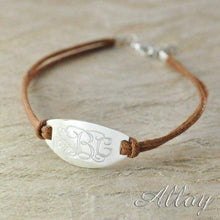 Load image into Gallery viewer, Alloy bracelet oval name bracelet Custom monogram bracelet colorful rope chain hot sale - Bracelet
