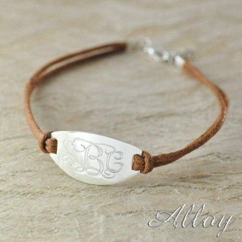 Alloy bracelet oval name bracelet Custom monogram bracelet colorful rope chain hot sale - Bracelet