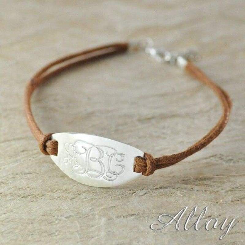Alloy bracelet oval name bracelet Custom monogram bracelet colorful rope chain hot sale - Bracelet