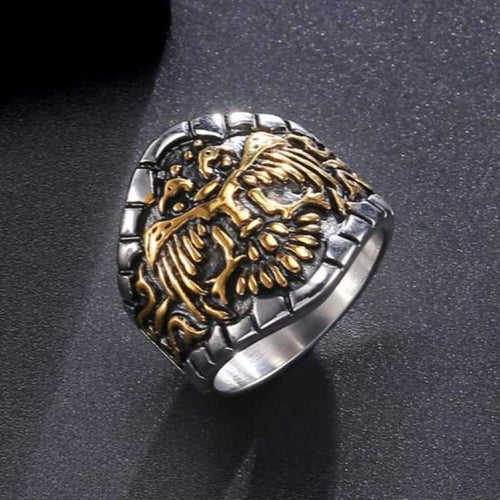 American Eagle Motorcycle Club Biker Ring (Gold Silver or Two-Tone)