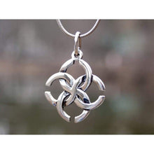 Load image into Gallery viewer, Ancient Pagan Amulet&quot;Wedding&quot; Sterling Silver 925 Pendant Necklace Svadebnik Slavic Symbol of Strong Marriage Union Wiccan Norse Jewelry for Women Family Love Talisman/Handmade
